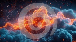 data pulsating digital cloud