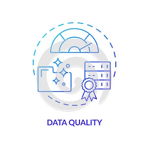 Data quality blue gradient concept icon