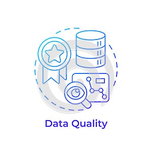 Data quality blue gradient concept icon