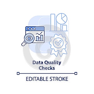 Data quality checks light blue concept icon