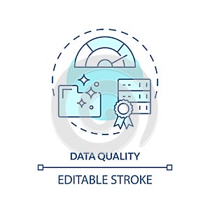 Data quality turquoise concept icon