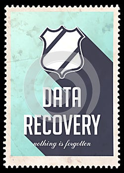 Data Recovery on Blue in Flat Design.