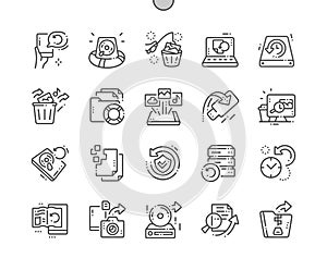 Data Recovery Well-crafted Pixel Perfect Vector Thin Line Icons 30 2x Grid for Web Graphics and Apps.