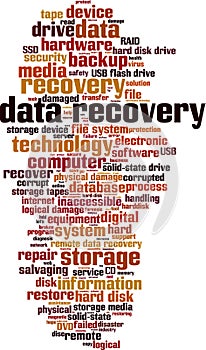 Data recovery word cloud