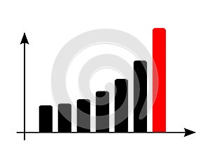 Data report bar graph Grow or success profit diagram concept