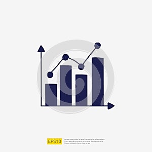 data report and presentation concept doodle glyph icon with graphic chart document. Statistics science technology, digital