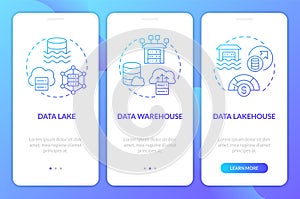 Data repositories blue gradient mobile app screen