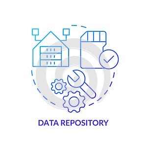 Data repository blue gradient concept icon
