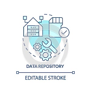 Data repository turquoise concept icon