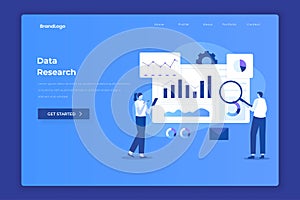 Data research landing page illustration concept