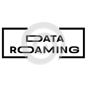 DATA ROAMING stamp on white