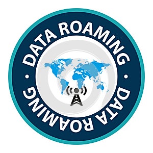 data roaming stamp on white