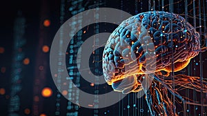 Data science and big data technology. Data scientist computing, analysing and visualizing complex data set on computer