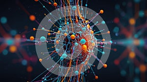 Data science and big data technology. Data scientist computing, analysing and visualizing complex data set on computer