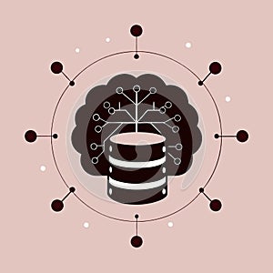 Data science and big data technology. Data scientist computing, analysing and visualizing complex data set on computer