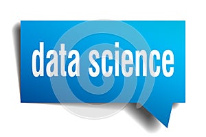 Data science blue 3d speech bubble