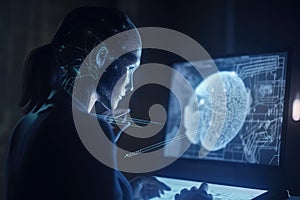 Data science Business and Artificial Intelligence AI Digital Technology Software engineer working created with generative AI