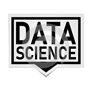 data science button. sign. speech bubble push button set