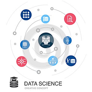 Data Science colored circle concept with