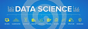 Data Science concept modern vector icons set.