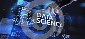 Data science and deep learning. Artificial intelligence, Analysis. Internet and modern technology concept