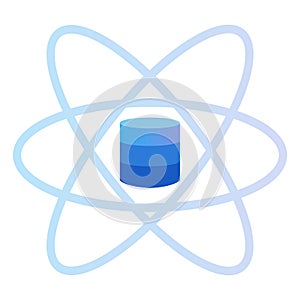 Data science icon database big data management symbol in blue gradient color