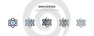 Data science icon in different style vector illustration. two colored and black data science vector icons designed in filled,