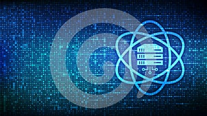 Data Science icon made with binary code. Deep learning. Artificial intelligence, Analysis. Big data. Machine learning. Computer