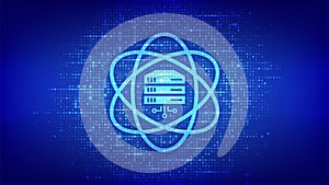 Data Science icon made with binary code. Deep learning. Artificial intelligence, Analysis. Big data. Machine learning. Computer