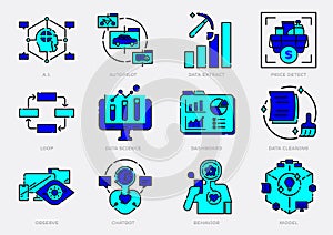 Data science icon set