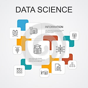 Data science Infographic 10 line icons
