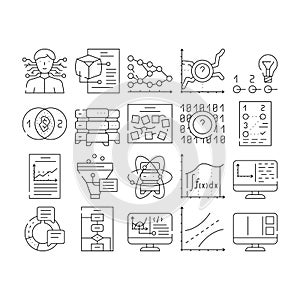 Data Science Innovate Technology Icons Set Vector