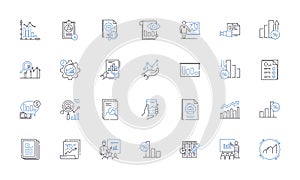 Data Science line icons collection. Prediction, Analytics, Visualization, Machine Learning, Clustering, Regression, Big