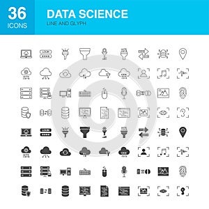 Data Science Line Web Glyph Icons