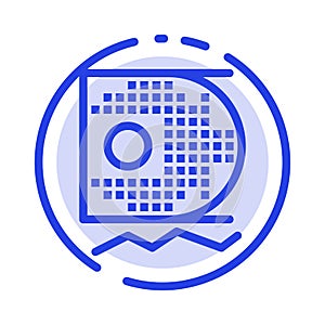 Data, Science, Data Science, Mining Blue Dotted Line Line Icon