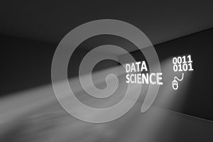 DATA SCIENCE rays volume light concept 3d
