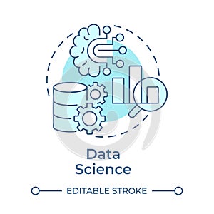 Data science soft blue concept icon