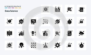 25 Data Science Solid Glyph icon pack