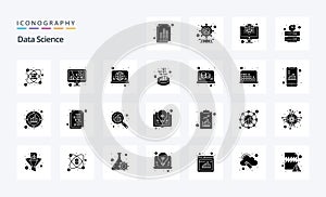 25 Data Science Solid Glyph icon pack