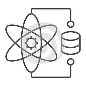 Data science thin line icon, data and analytics