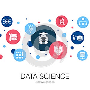 Data Science trendy circle template with