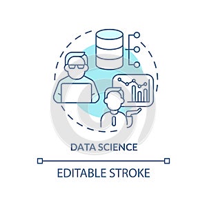 Data science turquoise concept icon