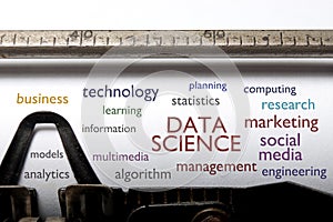 Data science word cloud