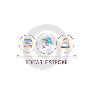 Data search and analysis loop concept icon