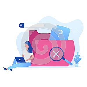 Data search not found illustration vector concept