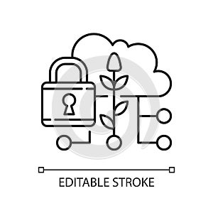 Data security in agriculture linear icon