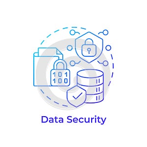 Data security blue gradient concept icon