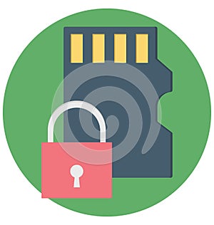 Data Security Color Isolated Vector Icon that easily can be modified and edit.