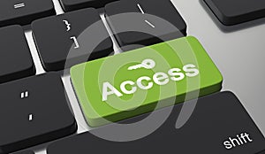 Data security concept. Access text on keyboard button