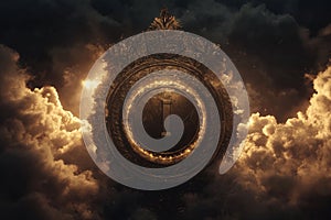 Data security concept on blue background. Database security software development. Online security concept. Stock concept